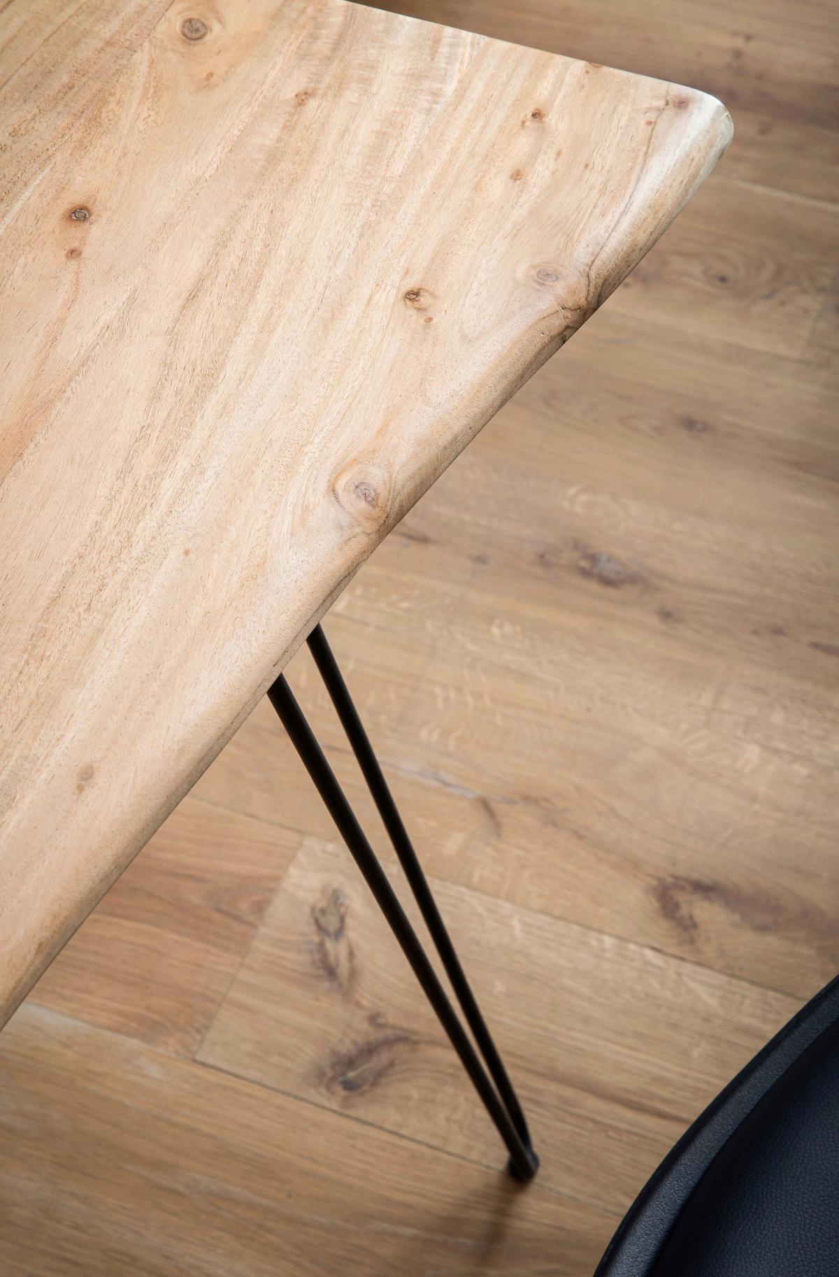 Schreibtisch Akaziefarben L: 150 Cm - Schwarz/Akaziefarben, Design, Holz/Metall (150/36/75cm) - MID.YOU