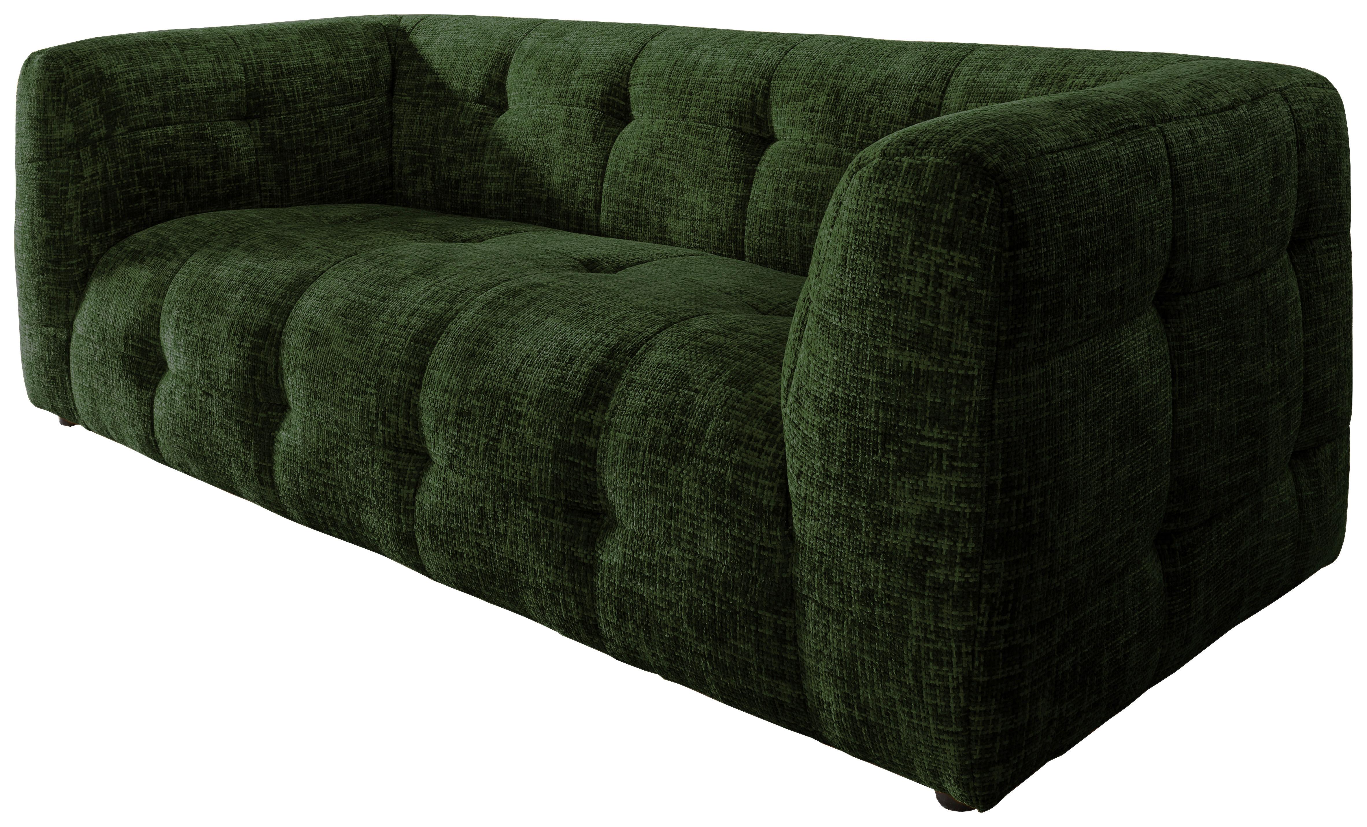 2,5-sitzer Velice, Dunkelgrün B: 218 Cm - Dunkelgrün/Schwarz, Design, Textil (218/72/95cm) - Livetastic