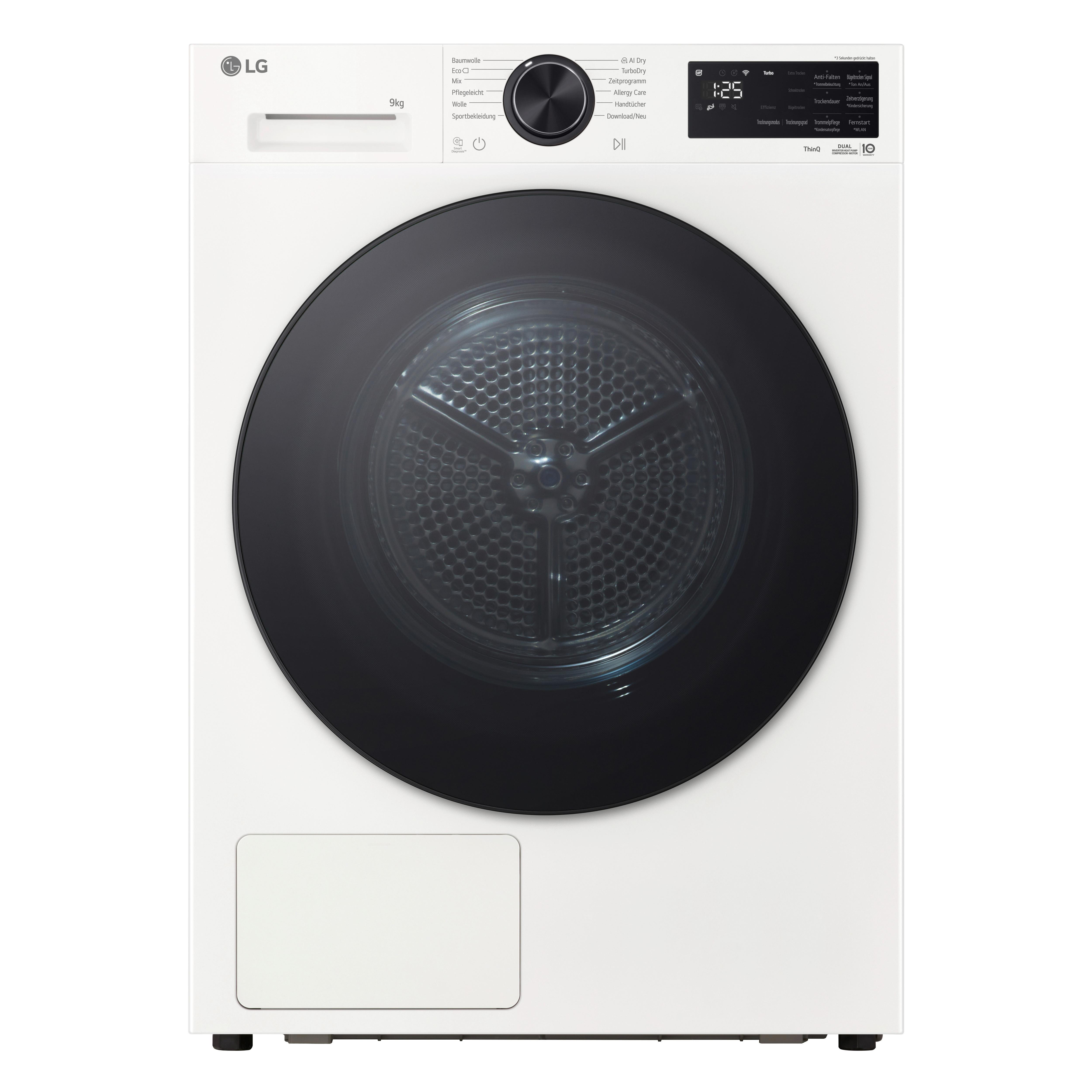 Wärmepumpentrockner RT90X7 Füllmenge ca. 9kg - Weiß, Basics, Metall (60/85/66cm) - LG