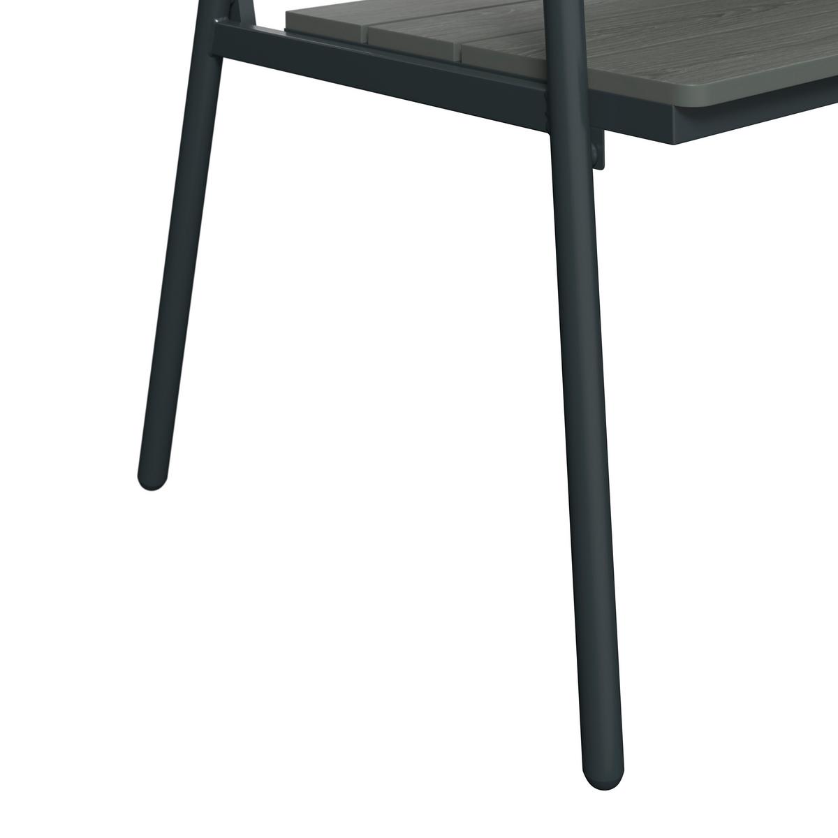 Gartenbank Marbella - Schwarz/Grau, MODERN, Kunststoff/Metall (116/58/85cm) - Beldano