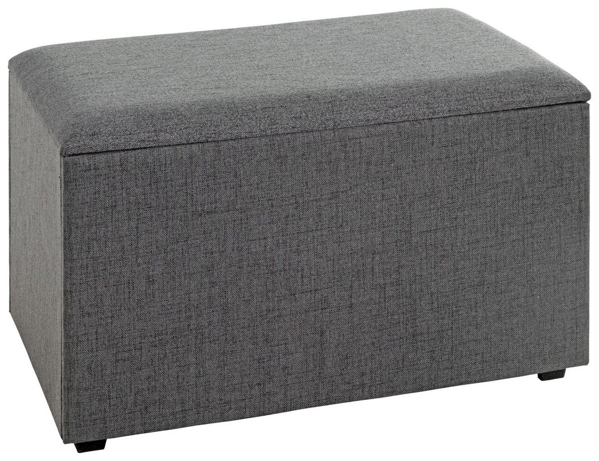 Truhenbank Zlatan Anthrazit - Anthrazit/Schwarz, Basics, Holzwerkstoff/Textil (65/42/40cm)