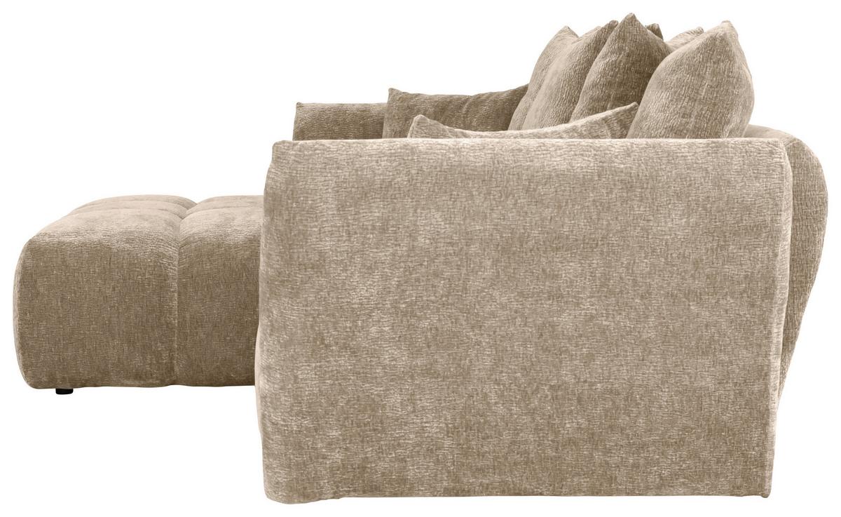 Univerzálna sedačka CAMMELLIO, sivohnedá ženilka, 7 vankúšov - čierna/taupe, Modern, textil (296/75-95/189cm) - Mömax