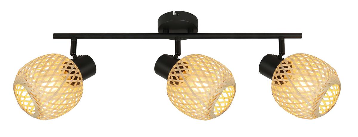 Strahler Natur - Beige/Schwarz, MODERN, Naturmaterialien/Metall (70.5/13/18.5cm)