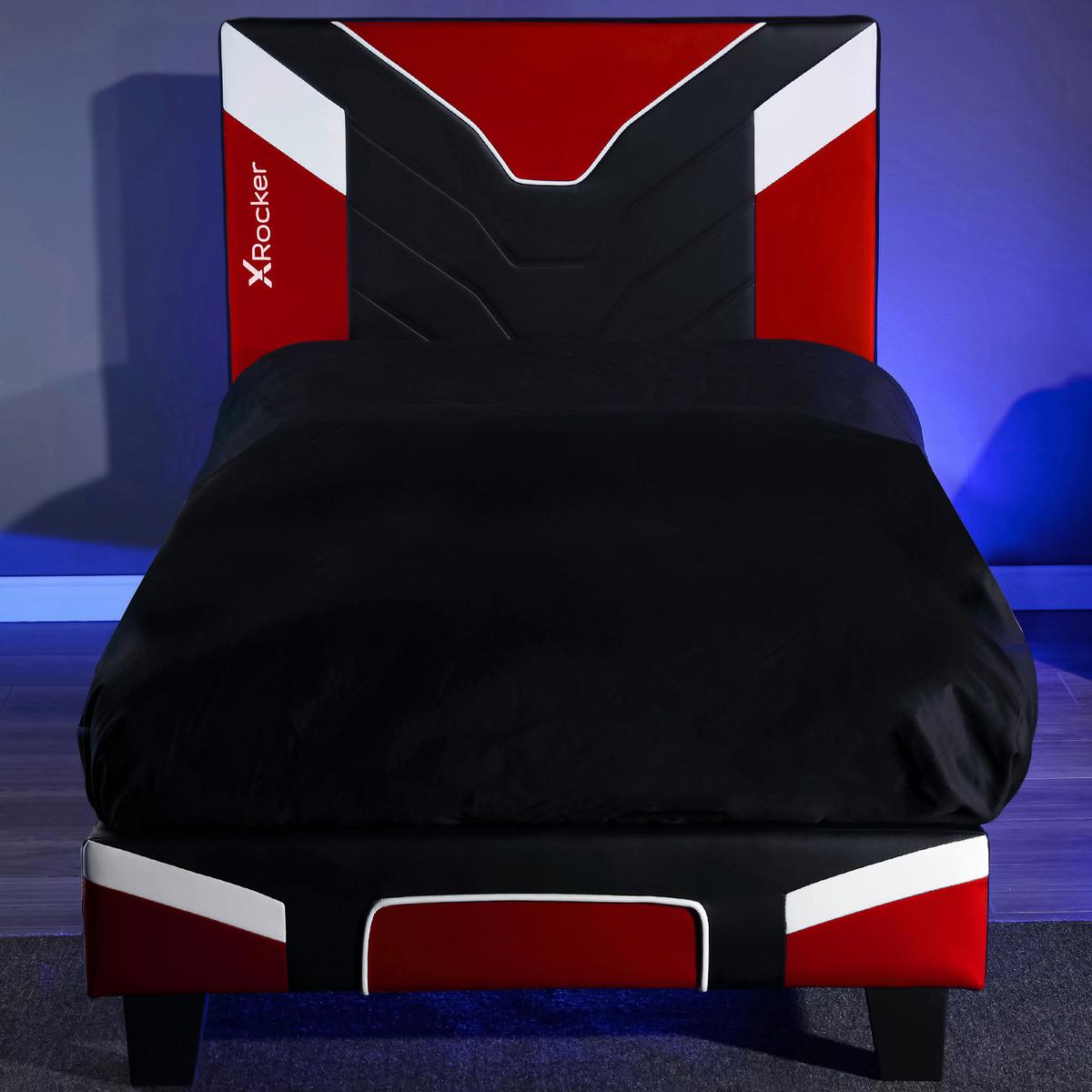 Bett Cerberus - Rot/Schwarz, MODERN, Holzwerkstoff/Kunststoff (90/190cm) - X Rocker