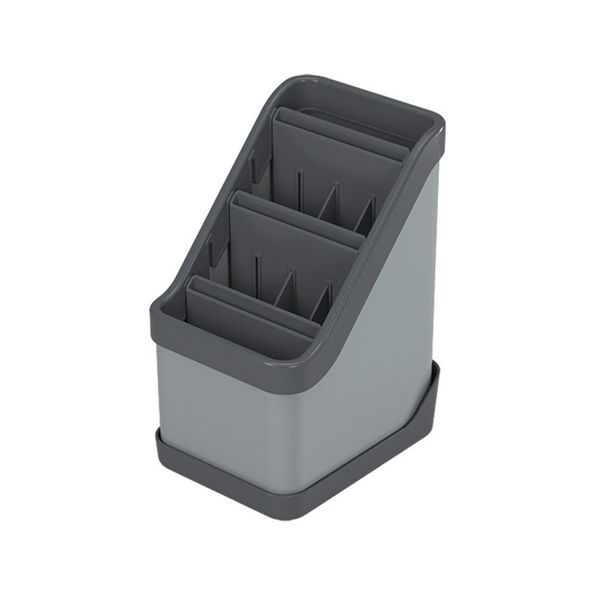 Geschirrabtropfkorb Keep-Tex Bestecksammler - Grau, Basics, Kunststoff (12,1/21,5/16,6cm)