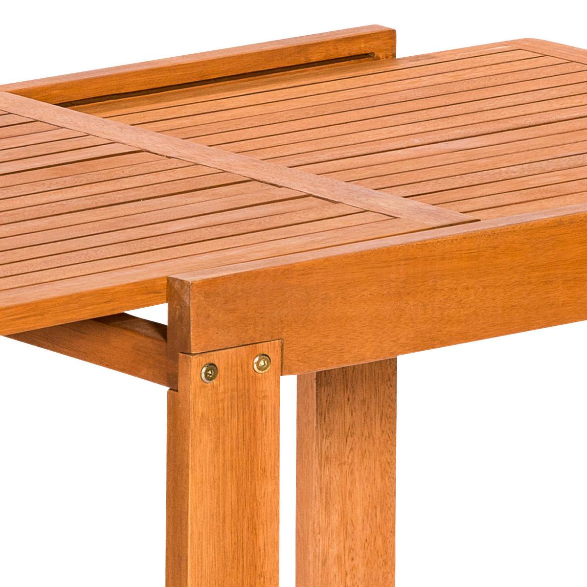 Balkonmöbel Set Maracaibo Eukalyptusholz - Braun/Grün, KONVENTIONELL, Holz/Textil - Gardenson