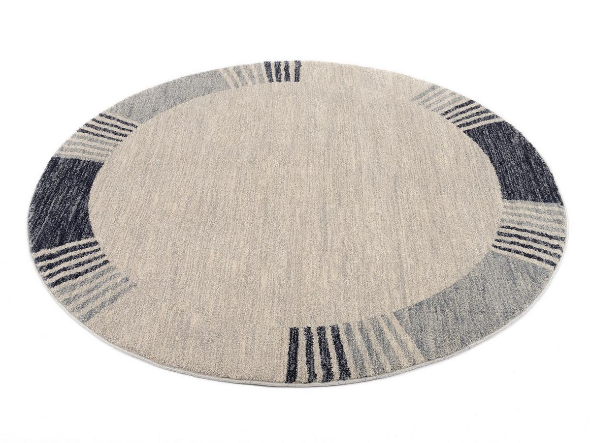 Webteppich Palazzo Lobo Blau/Grau Rund Ø 120 cm - Blau/Grau, KONVENTIONELL, Textil (120cm) - Novel
