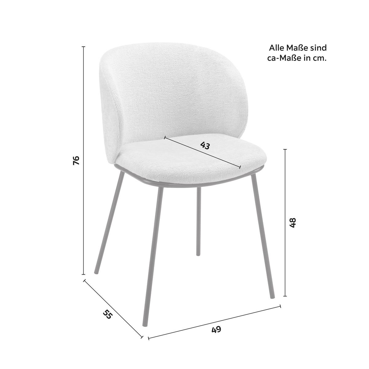 ŽIDLE MALEA - černá/světle šedá, Moderní, kov/dřevo (49/76/55cm) - Bessagi Home