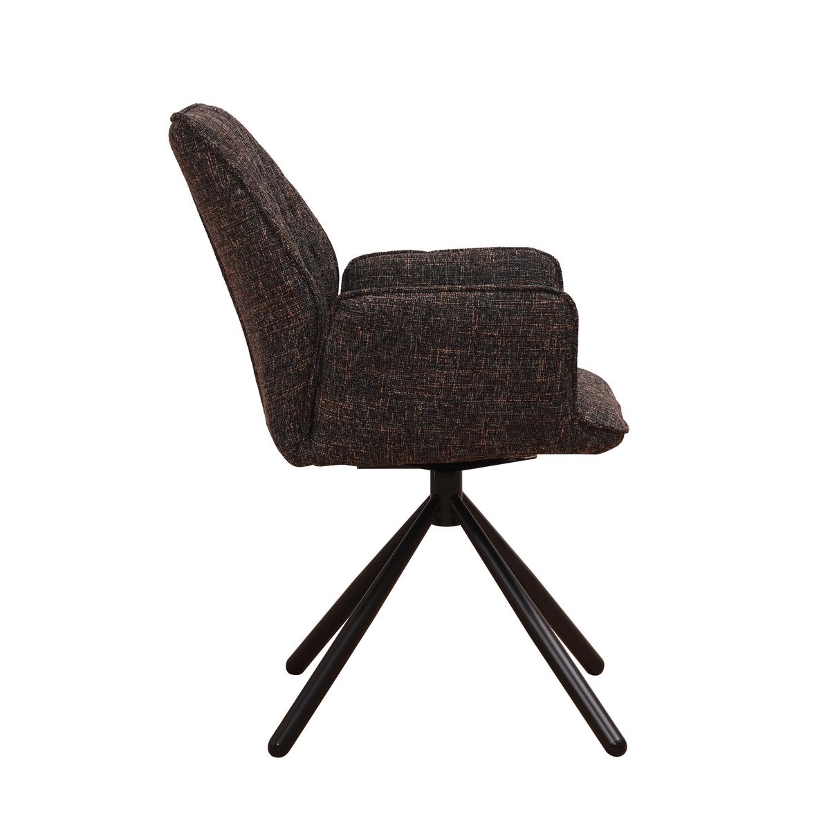 Armlehnstuhl-Set Donny Schwarz B: 57,5 cm - Schwarz, MODERN, Textil/Metall (57,5/92/52cm) - MID.YOU