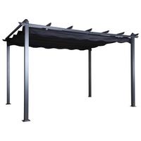 Pergola Lazio - Schwarz, KONVENTIONELL, Textil/Metall (395/245/295cm) - Gardenson