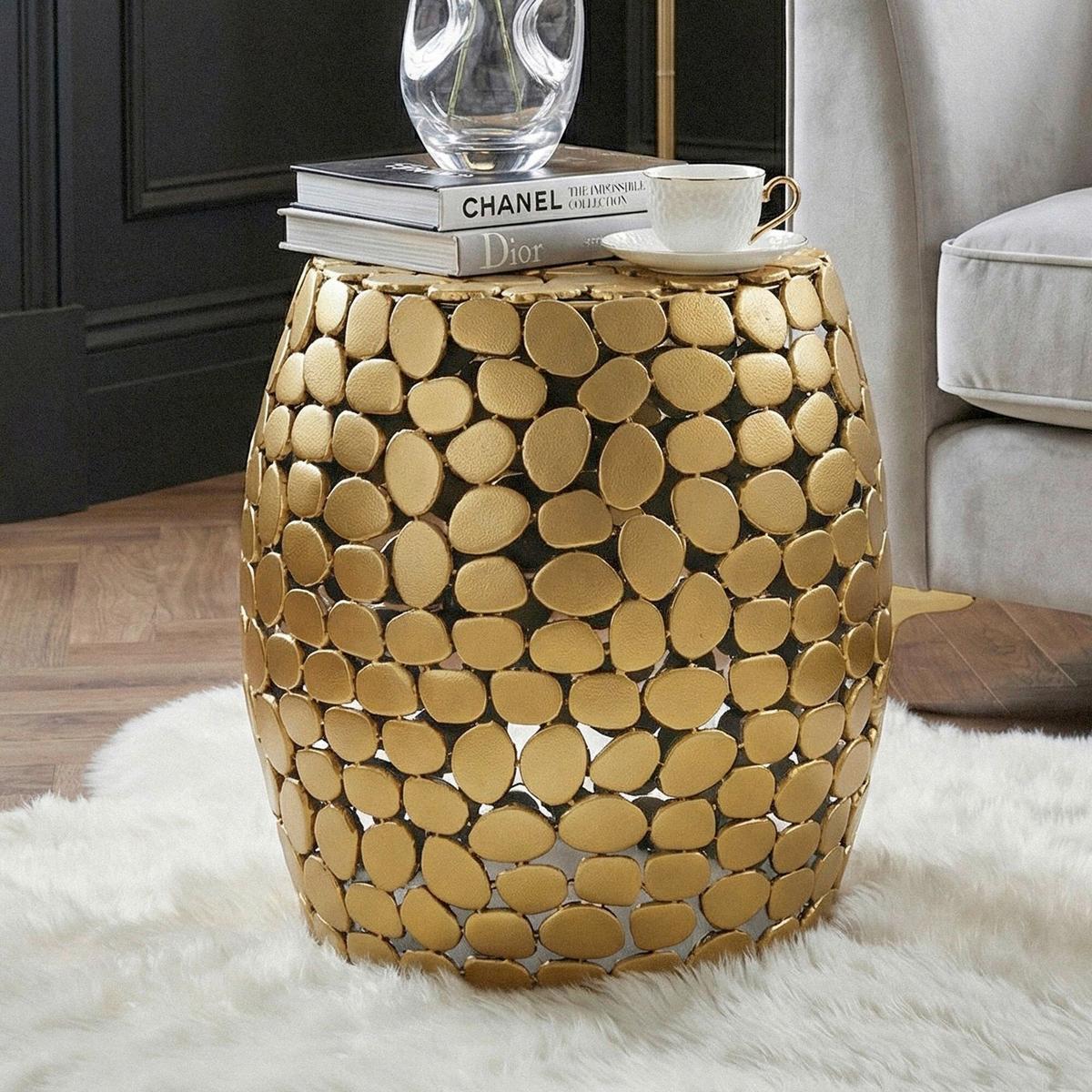 Beistelltisch Goldfarben B: 40 cm - Goldfarben, Design, Metall (40/46/40cm) - Livetastic