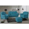 Polstersessel Boston Blau Chenille - Blau/Schwarz, KONVENTIONELL, Textil (104/102/101cm) - Livetastic