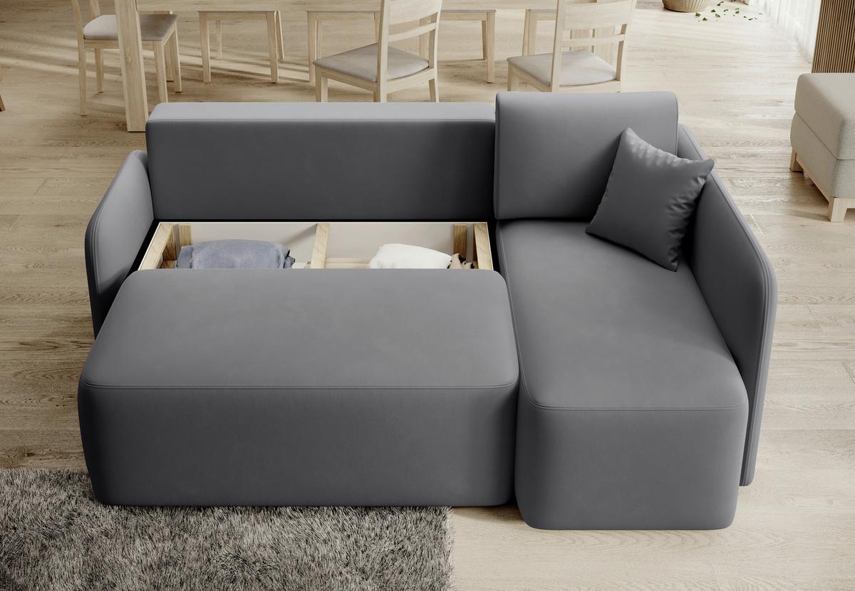 Ecksofa Hadson Grau S: 206x150 Cm - Schwarz/Grau, Design, Textil (206/150cm) - P & B