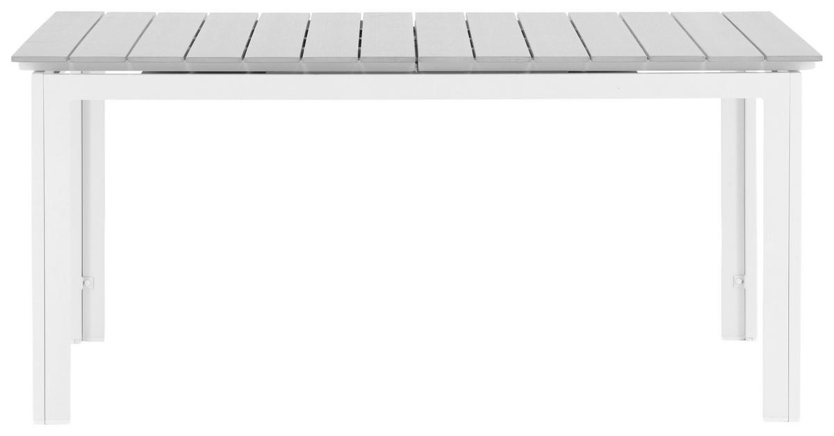 Gartentisch Levels - Weiß/Grau, KONVENTIONELL, Metall (160/100/75cm) - Gardenson