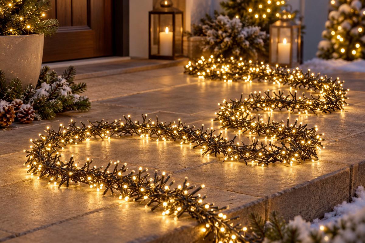 LICHTERKETTE In- und Outdoor - Schwarz, MODERN, Kunststoff (29/24/27cm)