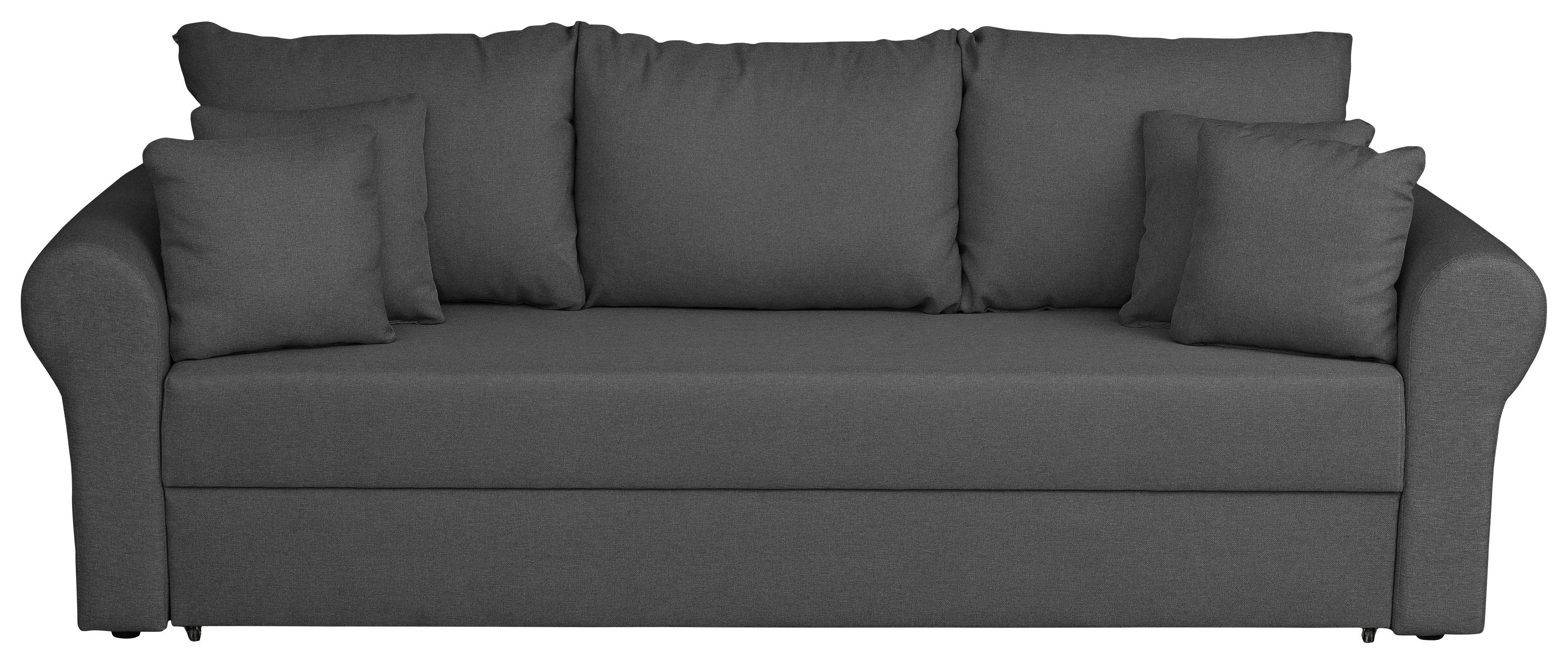 Schlafsofa Sara - Schwarz/Grau, Design, Textil (235/75/90cm) - P & B