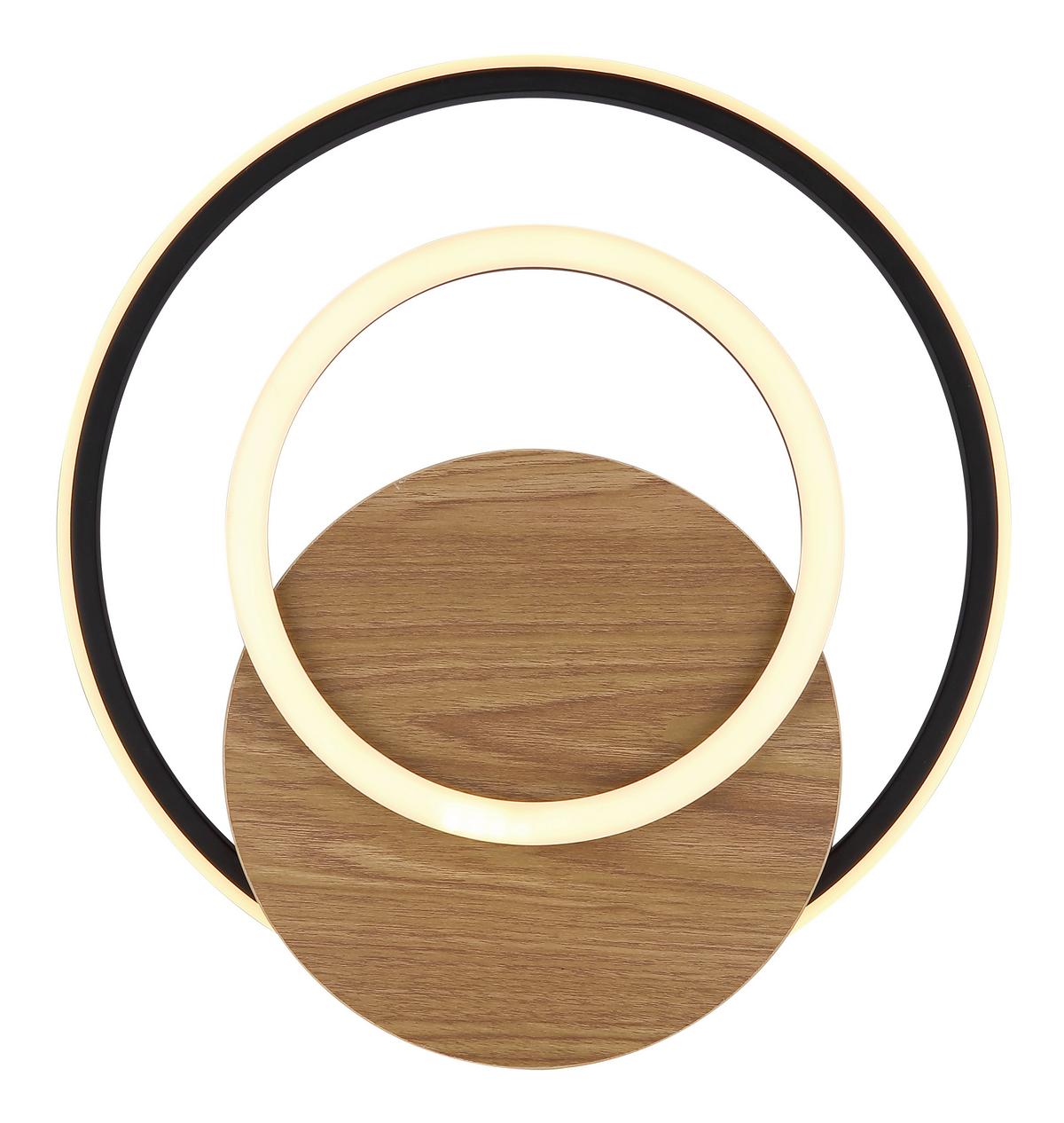 LED-Deckenleuchte 67331-24 Julio - Dunkelbraun/Opal, Natur, Holzwerkstoff/Kunststoff (38/36/6,5cm) - Globo