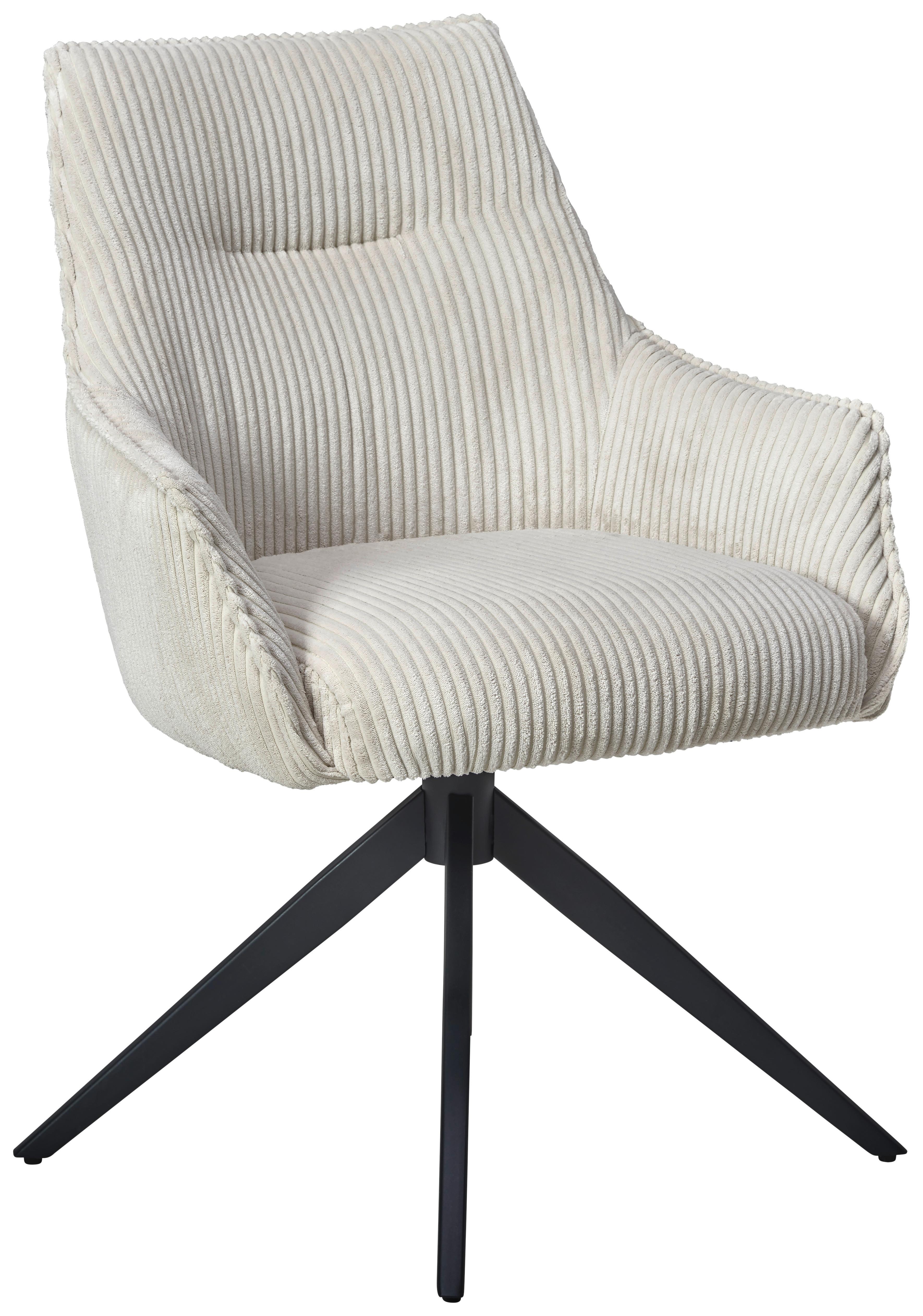 Armlehnstuhl YUKi - Beige/Schwarz, LIFESTYLE, Textil/Metall (61/87/65cm) - MID.YOU