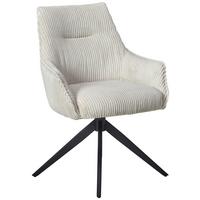 Armlehnstuhl Yuki - Beige/Schwarz, LIFESTYLE, Textil/Metall (61/87/65cm) - MID.YOU