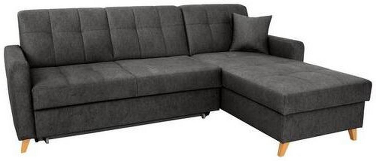 Eckschlafsofa Lars Grau S: 223/161 Cm - Kernbuche/Grau, Design, Textil (223/161cm) - MID.YOU