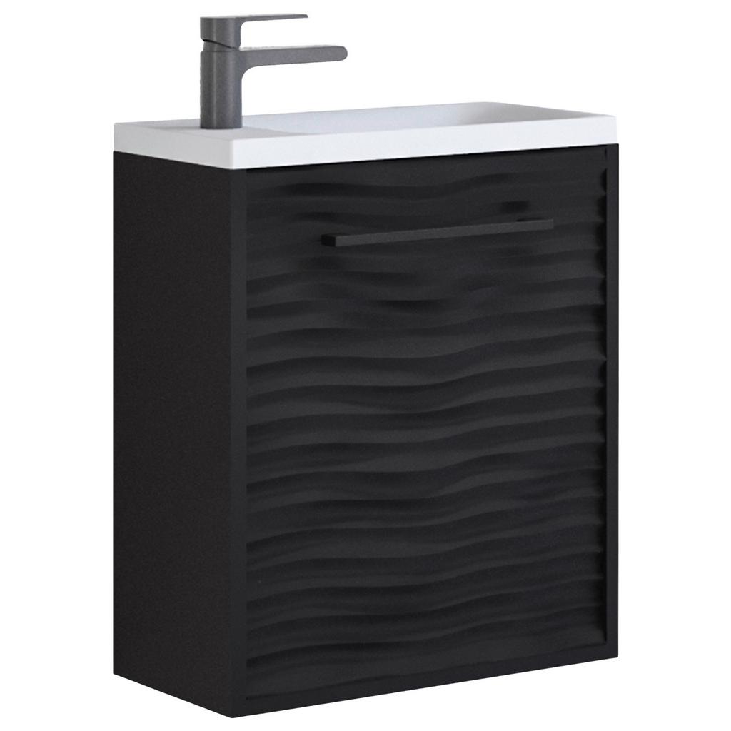 Waschbeckenunterschrank B: 40 cm, schwarz matt