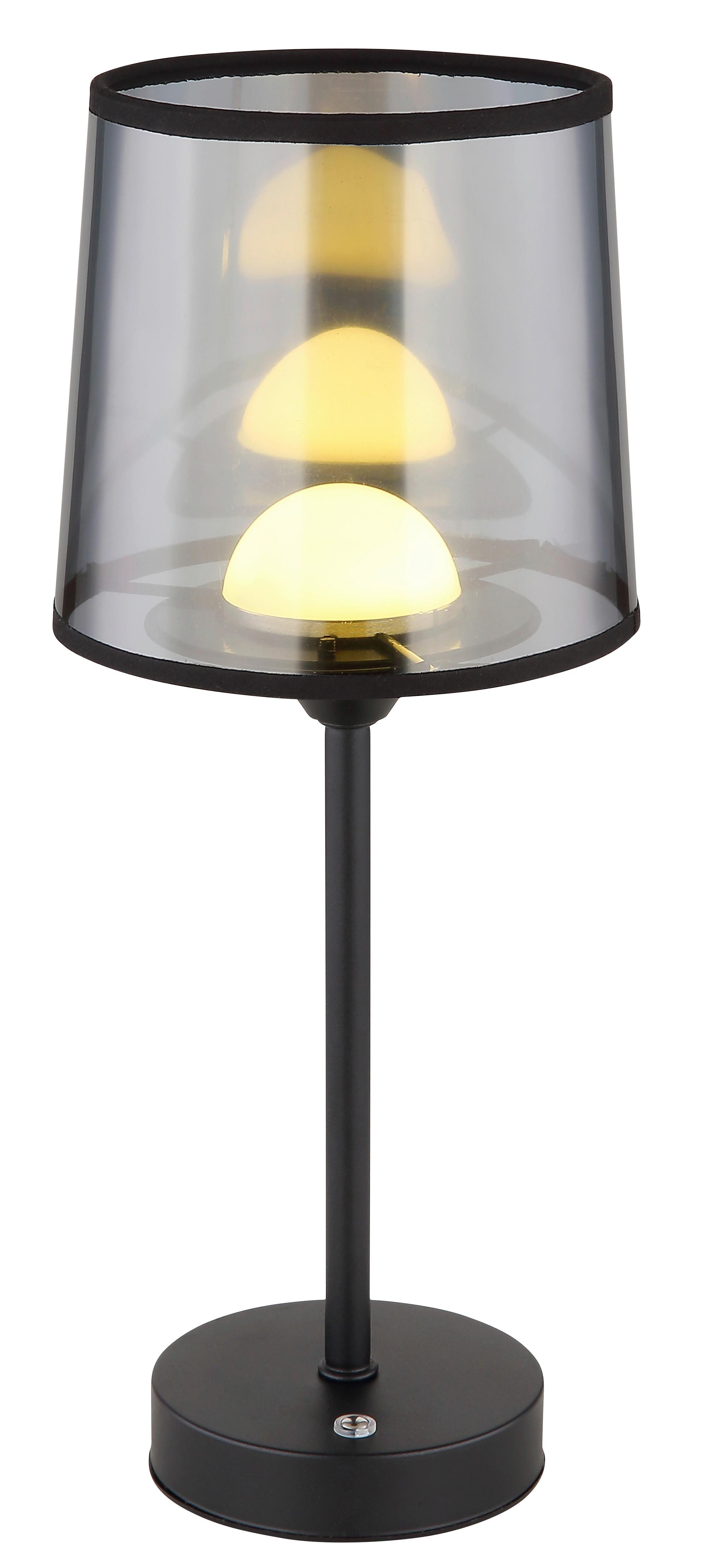 Akku-Tischleuchte 21008s - Transparent/Schwarz, Design, Kunststoff/Textil (14/35cm) - Globo