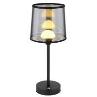 Akku-Tischleuchte 21008s - Transparent/Schwarz, Design, Kunststoff/Textil (14/35cm) - Globo