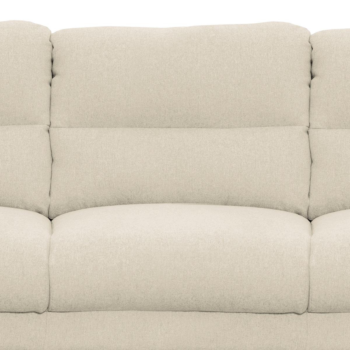 3-Sitzer-Sofa Tromso Creme B: 209 cm - Creme/Schwarz, Design, Textil (209/87/88cm) - Livetastic