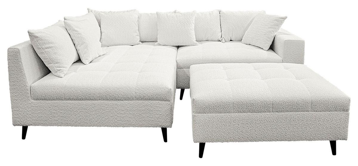 Ecksofa Pruno, Hellgrau S: 174x247 Cm - Hellgrau/Schwarz, Design, Textil (174/247cm) - MID.YOU