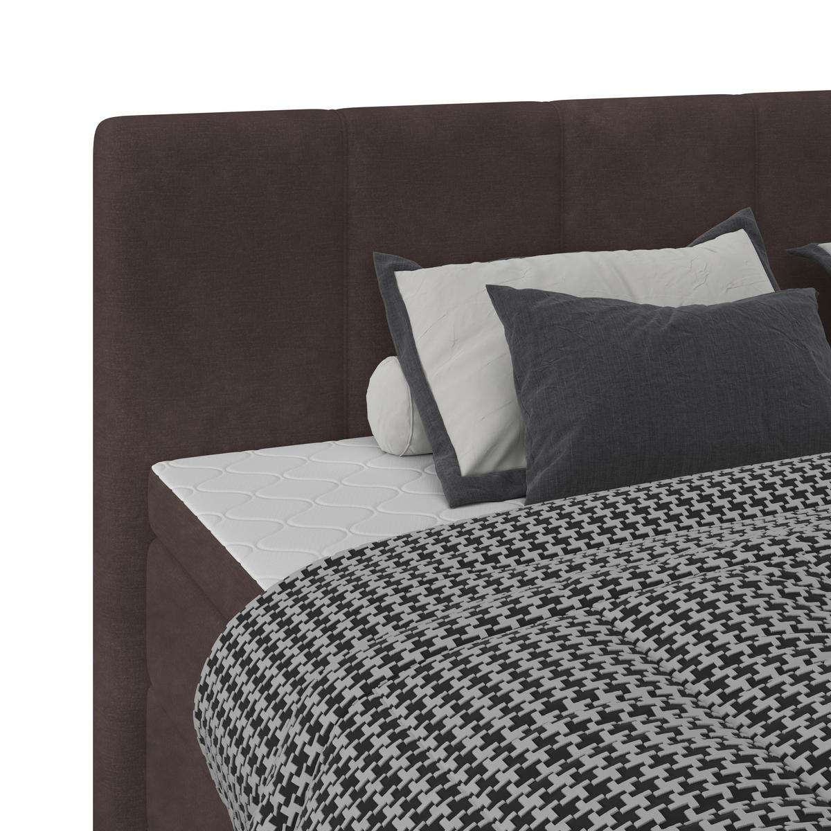 Boxspringbett mit Topper & Bettkasten 160x200 Lauro - Anthrazit/Schwarz, Trend, Textil (160/200cm)