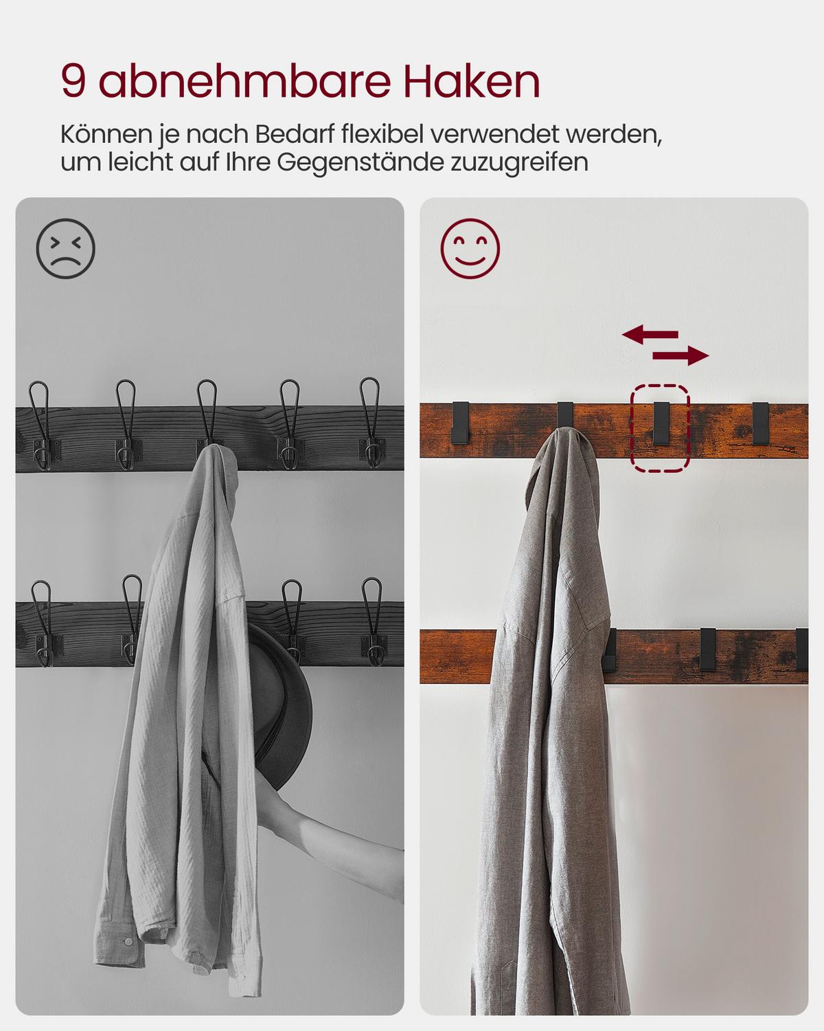 ŠATNA VINTAGE - černá/hnědá, Trend, kov/kompozitní dřevo (84/183/33,7cm) - Boxxx