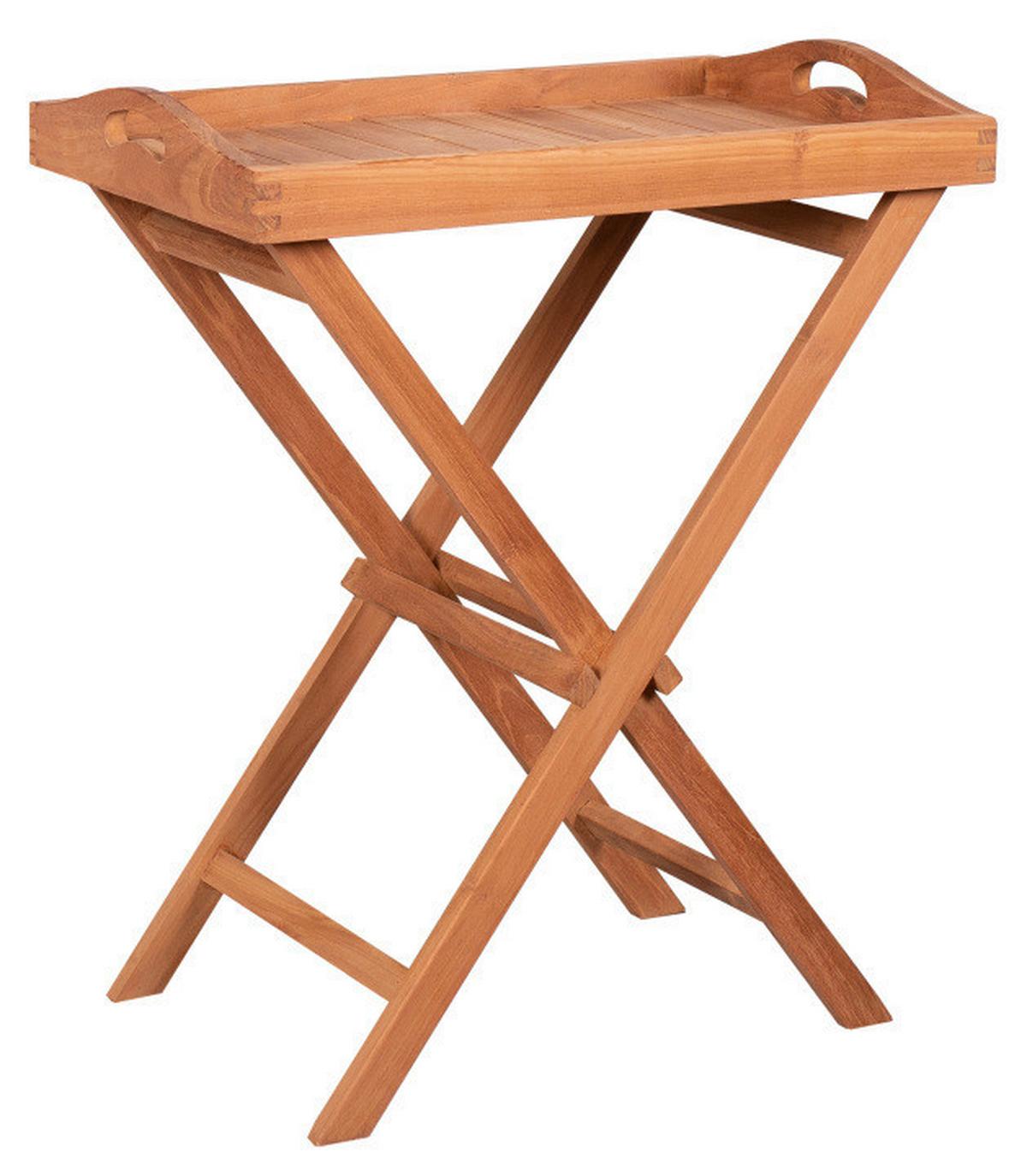 Gartentisch Klappbar Woodie Echtholz B: 40 cm - Teakfarben, Basics, Holz (40/75/60cm) - Gardenson