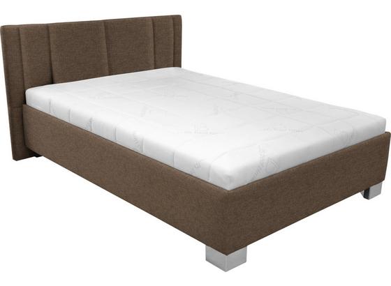Čalúnená Posteľ Stilo 140x200 - hnedá/biela, drevo/textil (214/162/97cm) Čalúnená Posteľ Stilo 140x200 - hnedá/biela, drevo/textil (214/162/97cm)