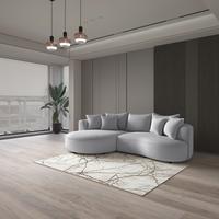 Ecksofa Levi Hellgrau 168x287 Cm - Hellgrau/Schwarz, MODERN, Textil (168/287cm)