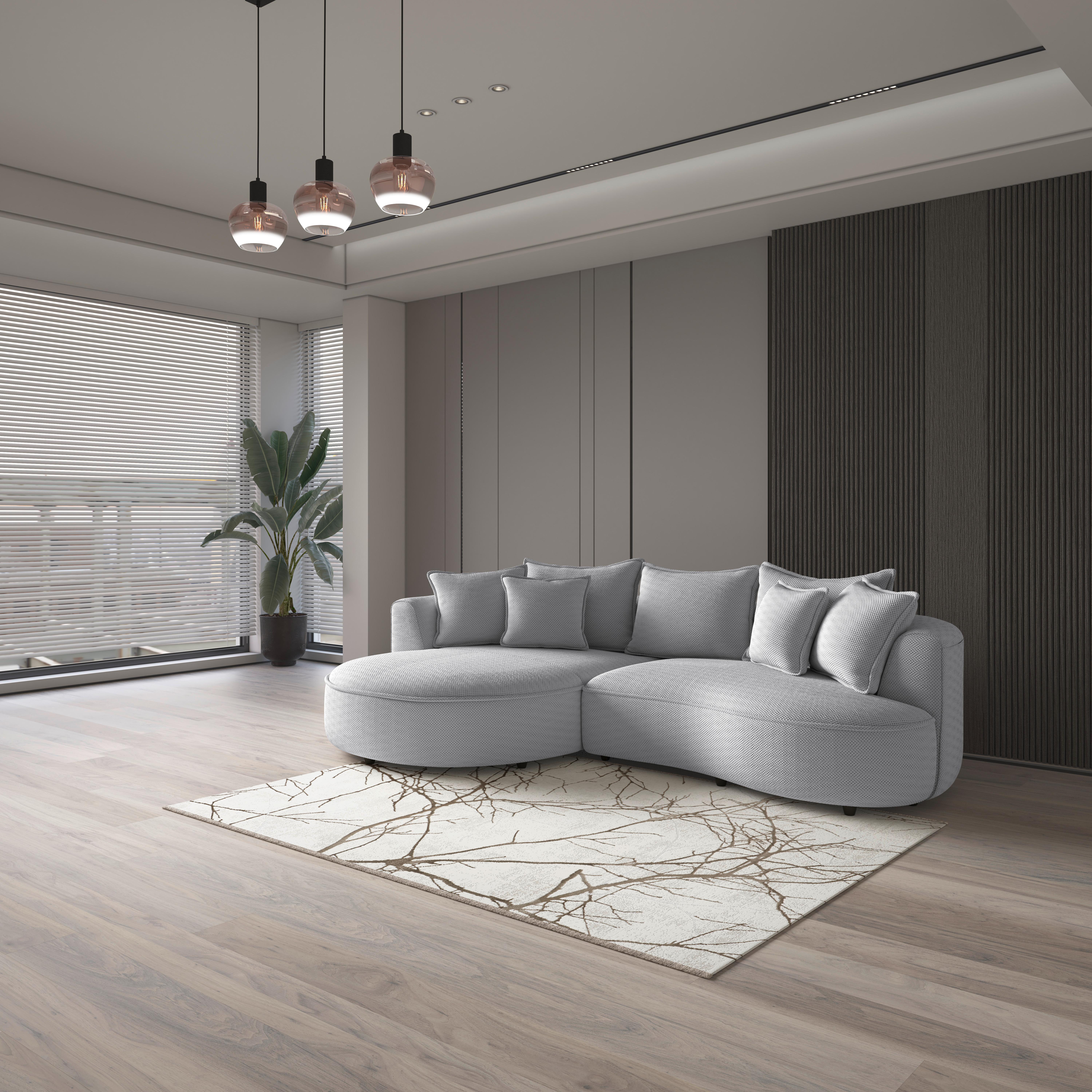 Ecksofa Levi Hellgrau 168x287 cm