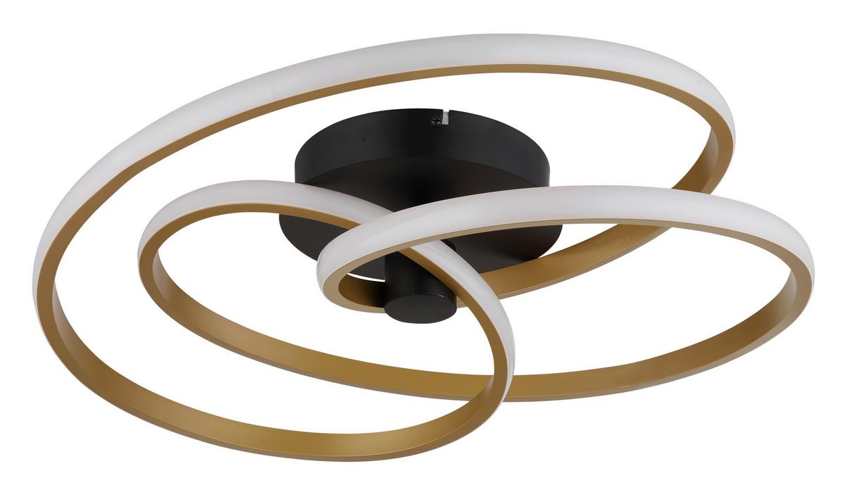 LED MENNYEZETI LÁMPA 67183-40G - fekete/opál, Design, műanyag/fém (50/16cm) - Globo