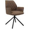 Armlehnstuhl Donny - Taupe/Schwarz, LIFESTYLE, Textil/Metall (58/92/52cm) - MID.YOU