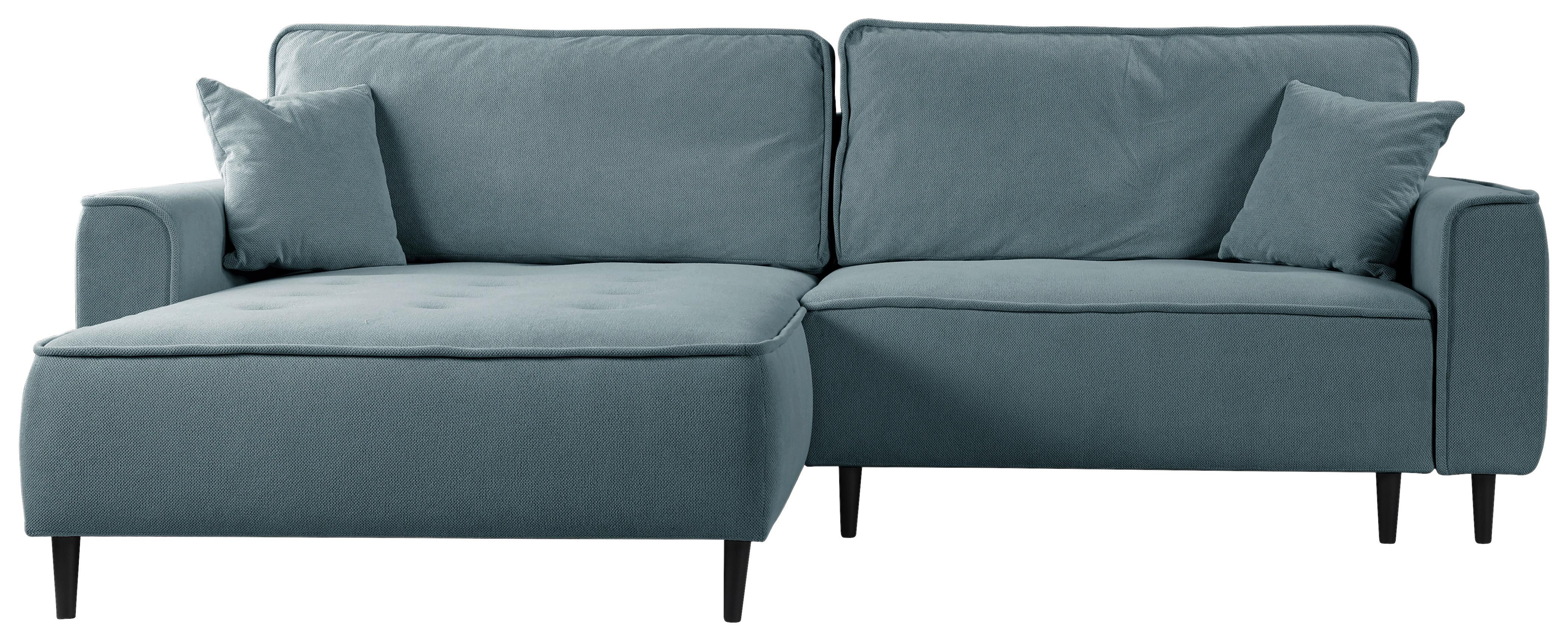 Ecksofa Blues Blau/Schwarz, 183 cm - Blau/Schwarz, Design, Textil (183/263cm) - MID.YOU