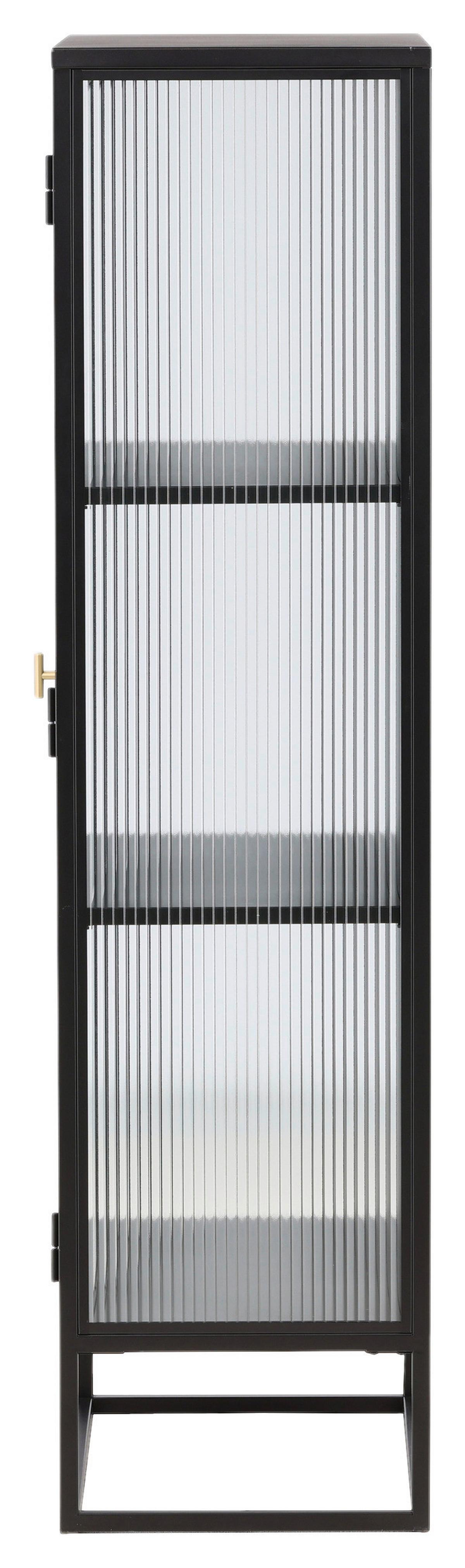 Highboard Garis - Schwarz, Design, Glas/Metall (70/160/40cm) - Livetastic