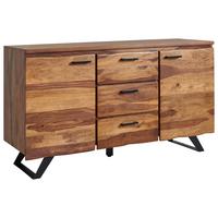 Sideboard 145 cm Sheesham, Sheeshamfarben - Sheeshamfarben/Schwarz, Design, Holz (145/82/45cm) - MID.YOU