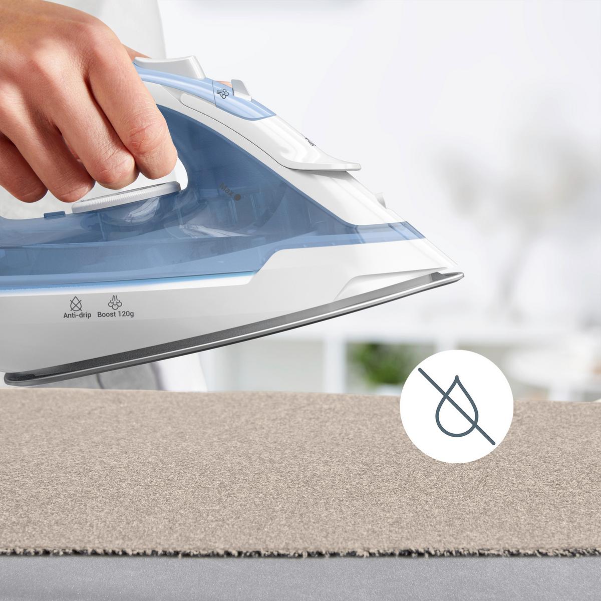 Dampfbügeleisen, 27g/Min Fv2c41 Virtuo 30 - Pastellblau, Basics, Kunststoff (30,6/13,4/17,8cm) - Tefal