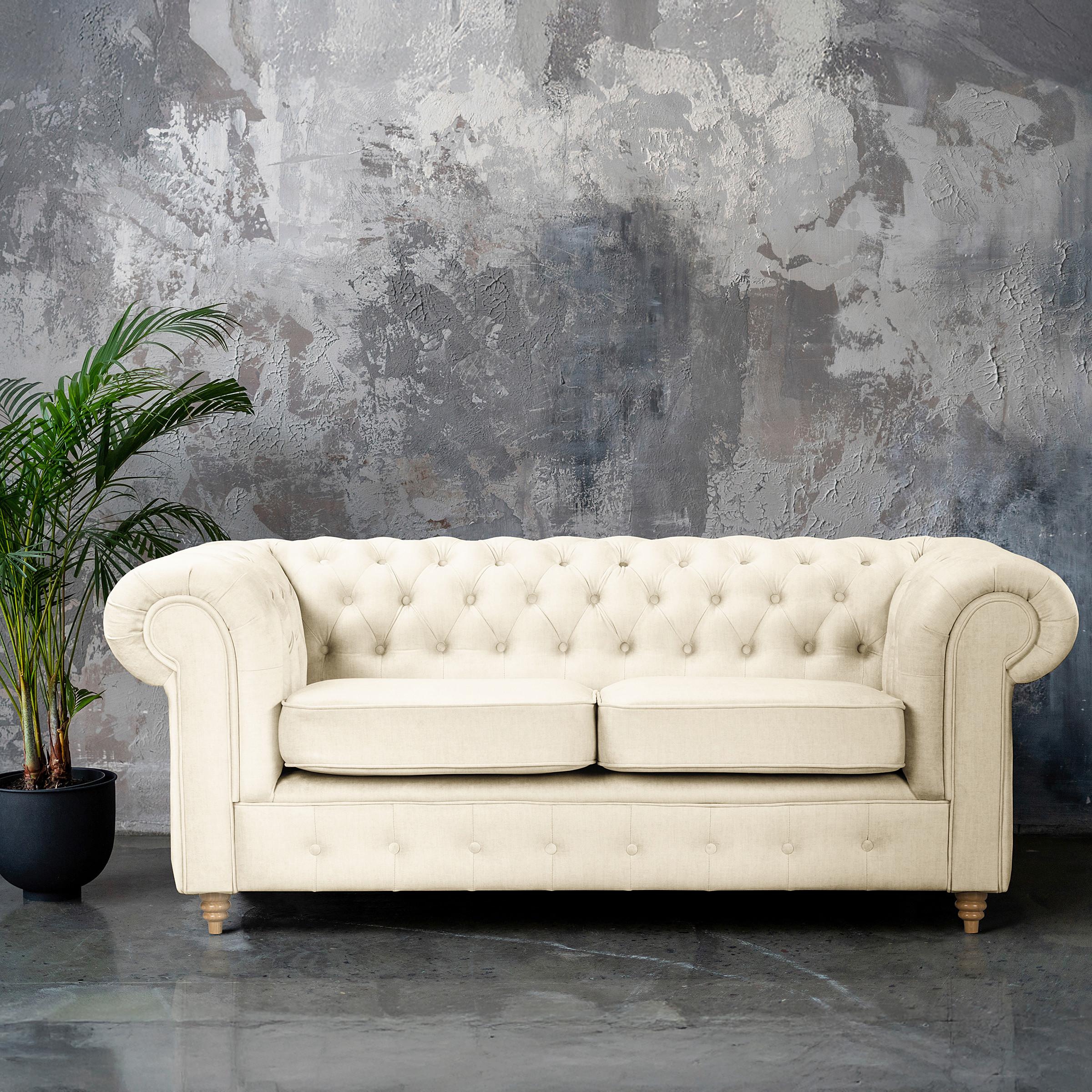 Schlafsofa Laura Cremen, B: 190cm - Creme/Braun, Design, Textil (190/74/91cm) - P & B