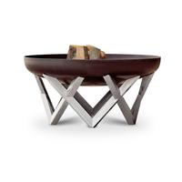 Feuerschale Ø ca. 45cm Venta L Abnehmbare Standfüße - Edelstahlfarben/Rostfarben, Basics, Metall (45/45/27cm)