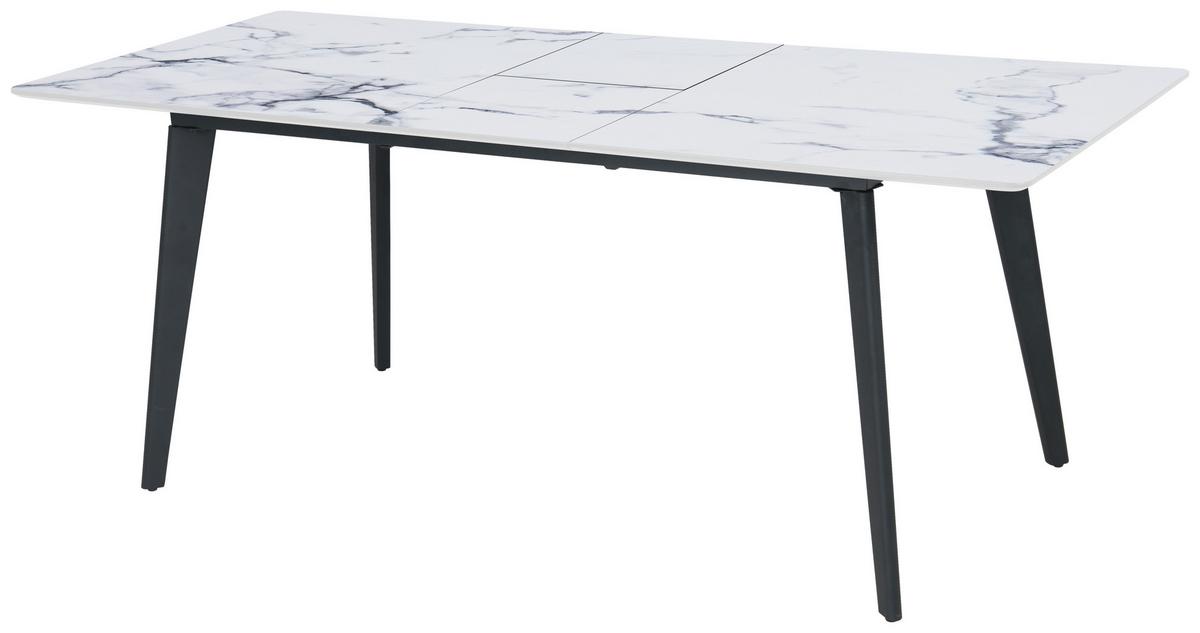 Esstisch Alvaro - Schwarz/Weiß, LIFESTYLE, Holzwerkstoff/Metall (180/220/75/100cm) - MID.YOU
