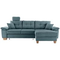 Ecksofa Brizzini Petrol S: 270x176 Cm - Petrol/Naturfarben, MODERN, Textil (270/176cm) - Livetastic