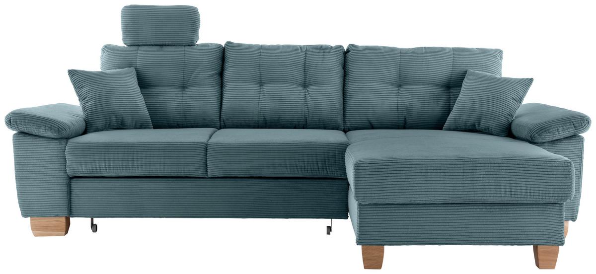 Ecksofa Brizzini Petrol S: 270x176 Cm - Petrol/Naturfarben, MODERN, Textil (270/176cm) - Livetastic