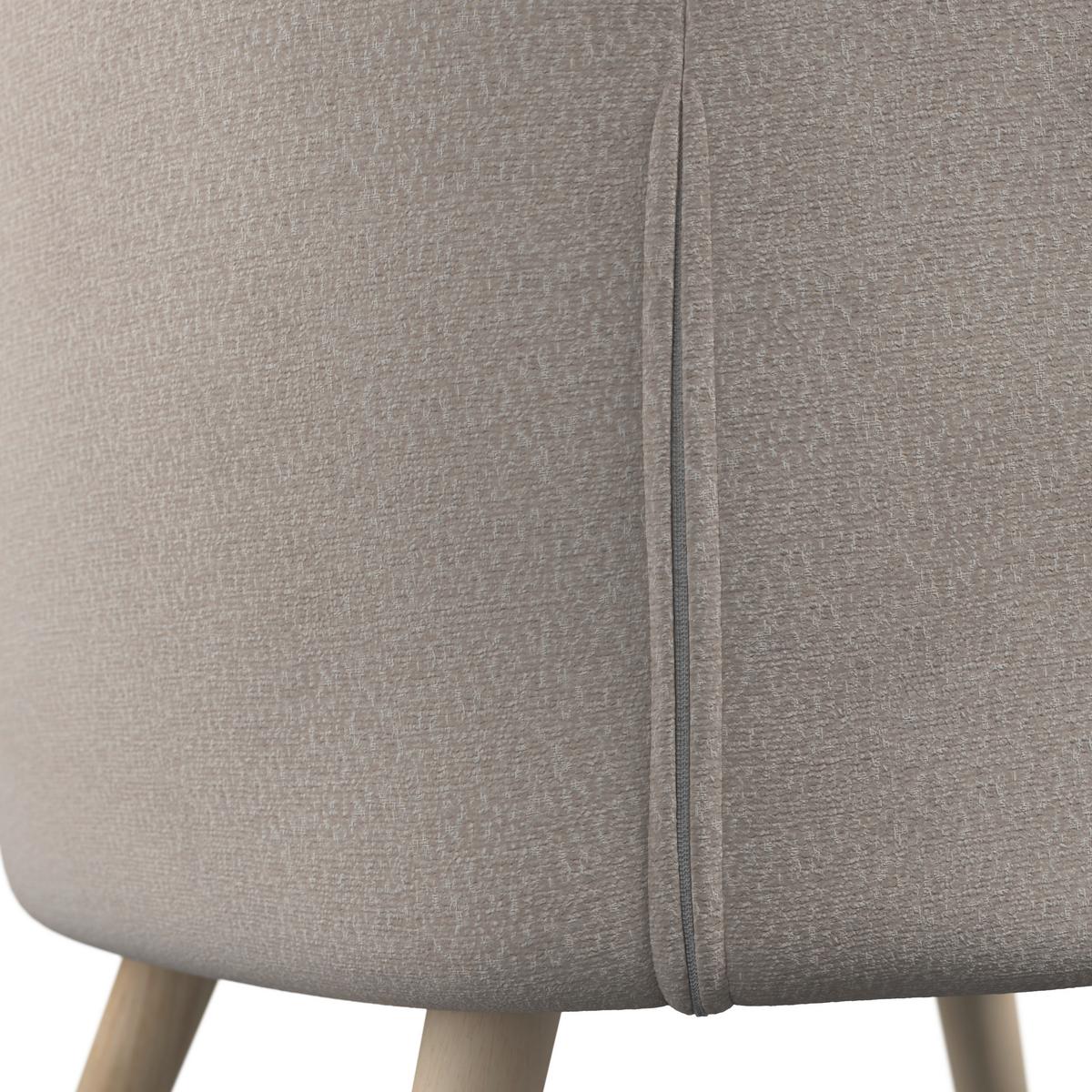 Relaxační křeslo SONJA, krémová žinylka, max.140 kg - krémová/přírodní barvy, Moderní, dřevo/textil (71/69/68cm) - Bessagi Home