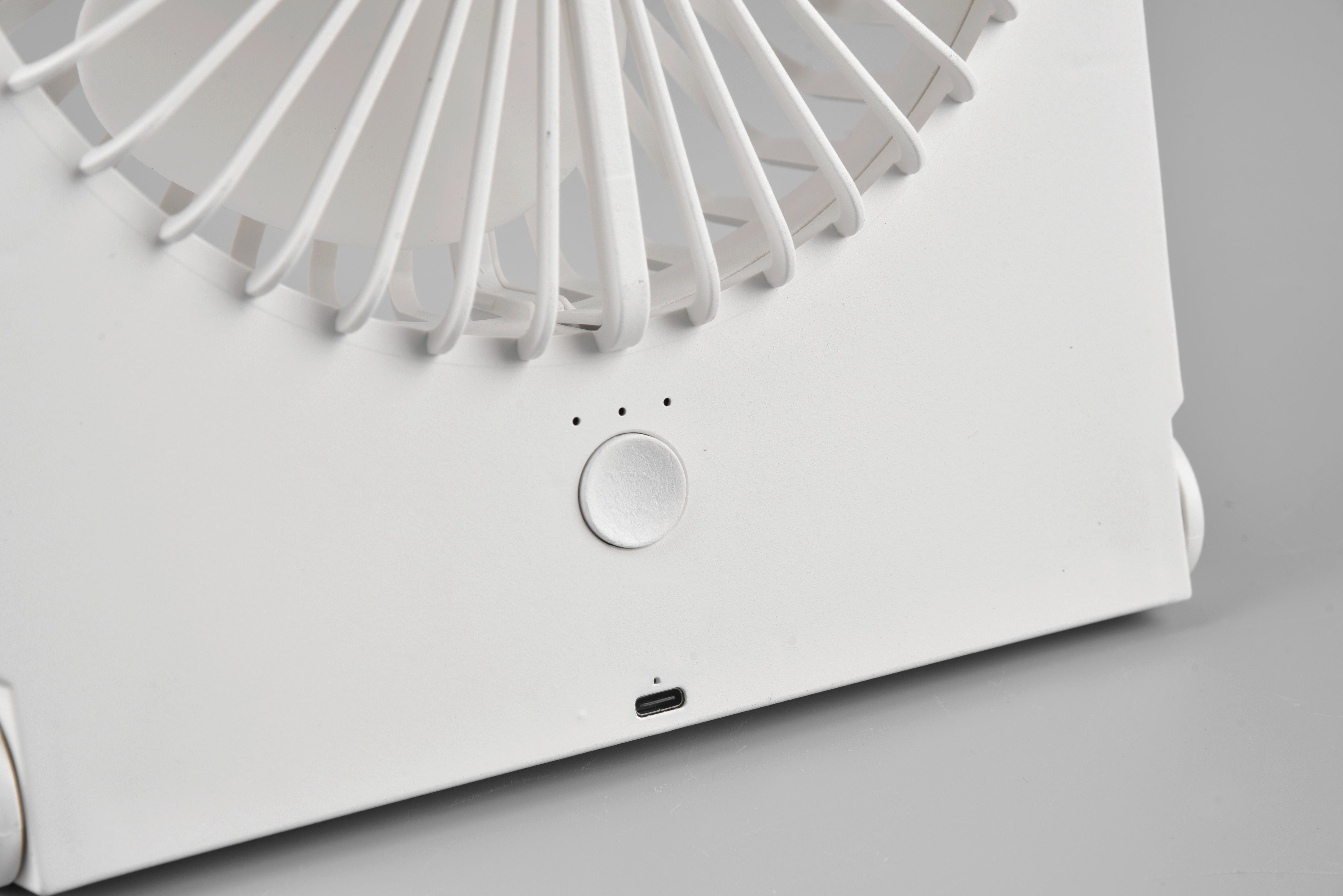 Tischventilator Breezy Weiß B: 10,5 cm - Weiß, KONVENTIONELL, Kunststoff (19/10,5/23cm)