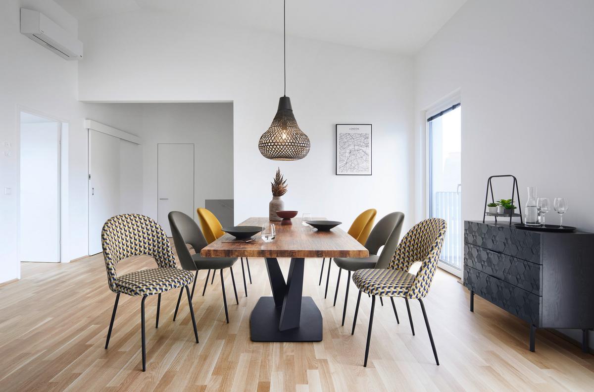 Židle ROMY šedá - šedá/černá, Moderní, kov/textil (51/88/58cm) - Bessagi Home