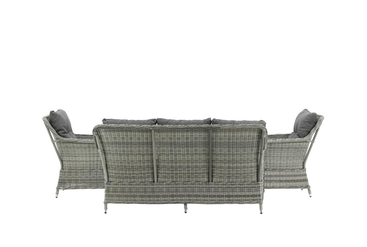 Loungegarnitur Vikelund - Grau, KONVENTIONELL, Holz - Gardenson